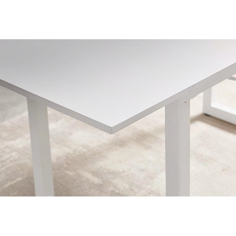 Table de salle à manger extensible, Blanc, Chêne clair, H 29,13 po x l 70,86 po x P 31,49 po