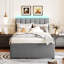 Lit plateforme tapissier simple avec lit gigogne Teddy-1727562680