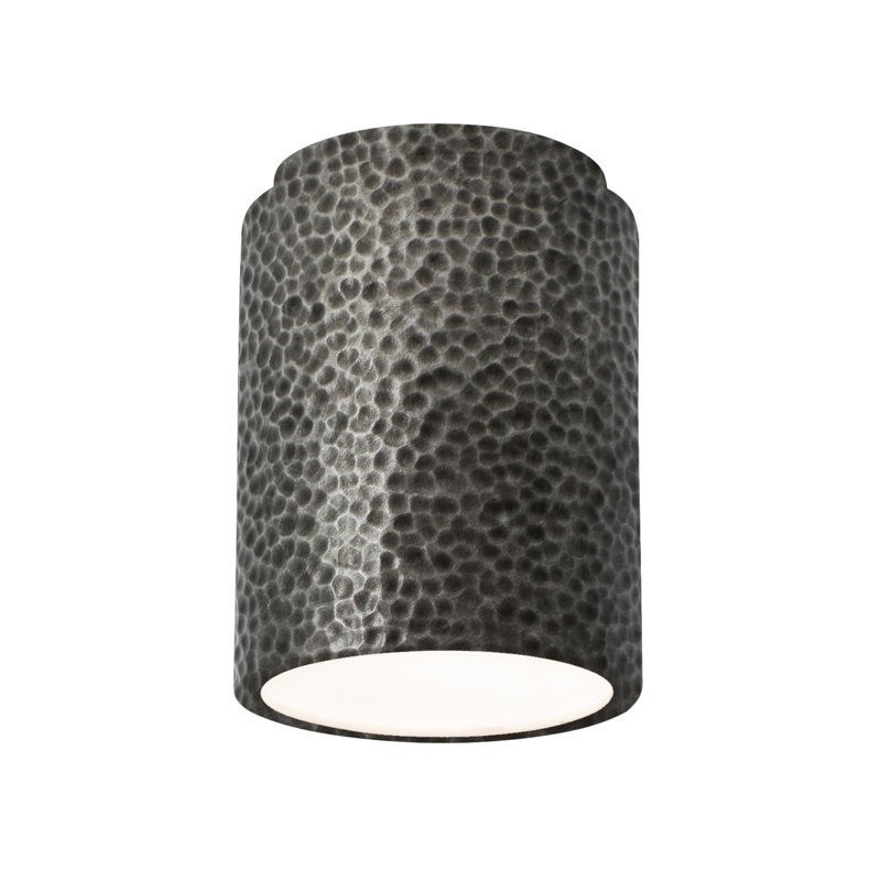 Plafonnier encastré 1 lumière 6,5 po Sumatra, Étain martelé, Incandescent (Not Included)