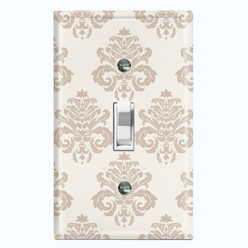 Plaque murale interrupteur à bascule 1 lumière Damask, Beige
