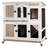 Wooden Two-Story Rabbit Hutch with Waterproof Roof, Wheels, and Pull-Out Trays for Small Animals