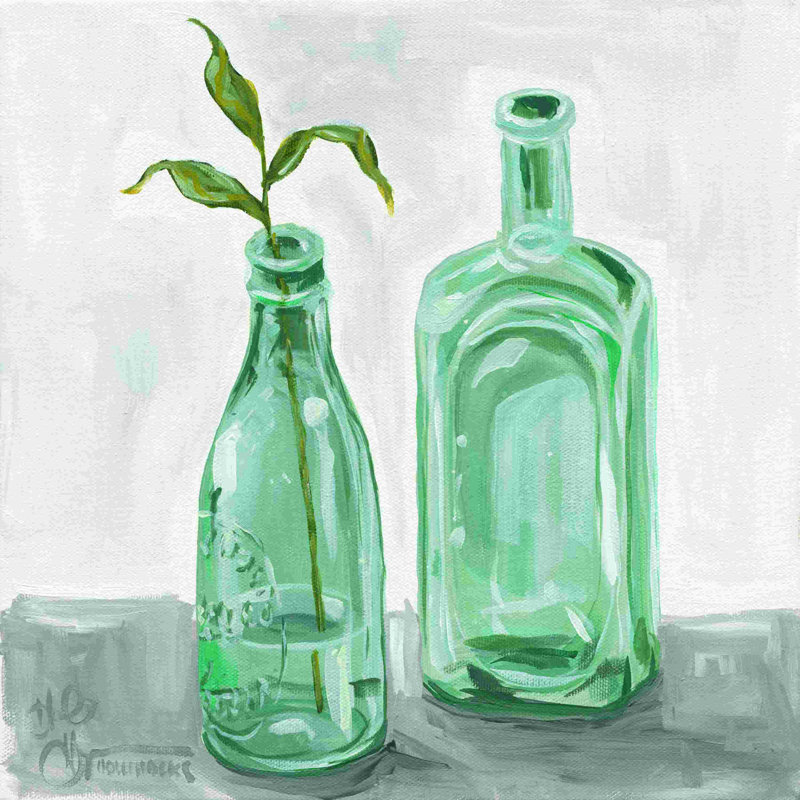Bouteilles en verre, H 12 po x l 12 po