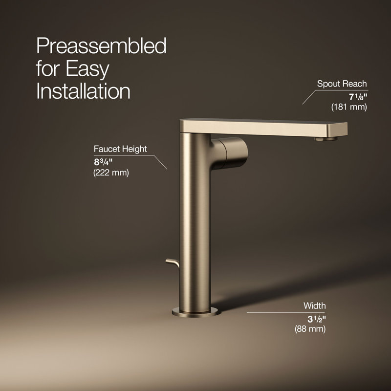 Single-Handle Bathroom Faucet with Drain Assembly, Vibrant Brushed Bronze