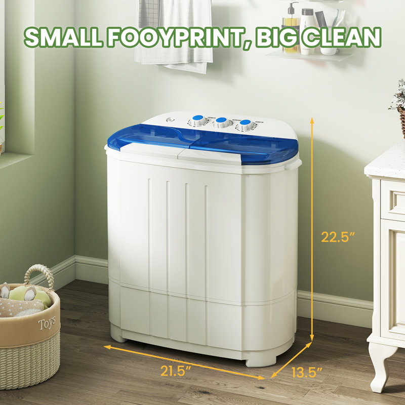 Auertech High Efficiency Portable Washer & Dryer Combo in with Child Safety Lock White