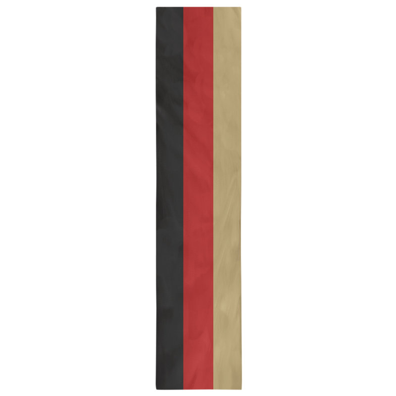 San Francisco Football Stripes Table Runner, 72" L x 16" W, Black Side/Red Mid, Cotton Blend
