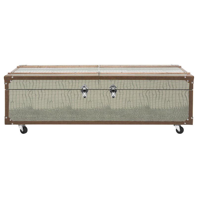 Narooma Wheel Coffee Table with Storage, Grey/Brown
