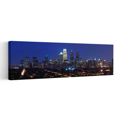 Buildings Lit Up At Night In A City, Comcast Center, Center City, Philadelphia, Philadelphia County, Pennsylvania, Usa Abstract Contemporary Archit...