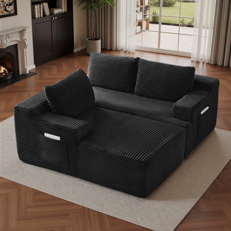 96" Sectional Couches For Living Room Modern Modular L-Shape Cloud Sofa Compression-Boneless Deep Seat Couch With Chaise