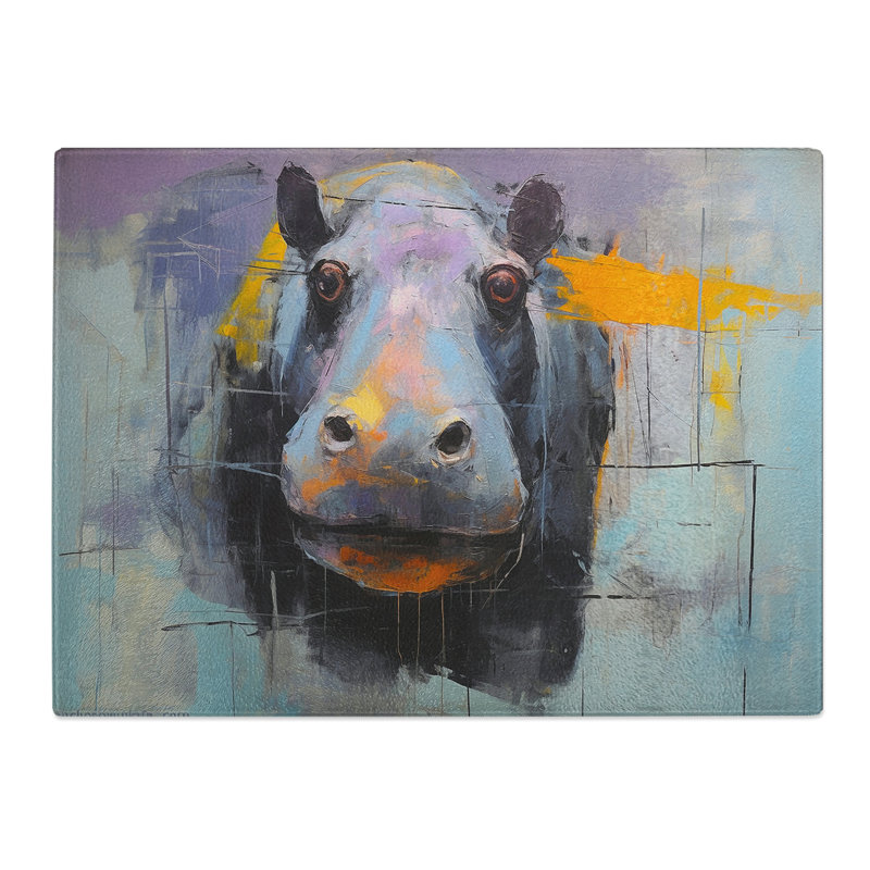 Hippo Gestural  Glass Chopping Board