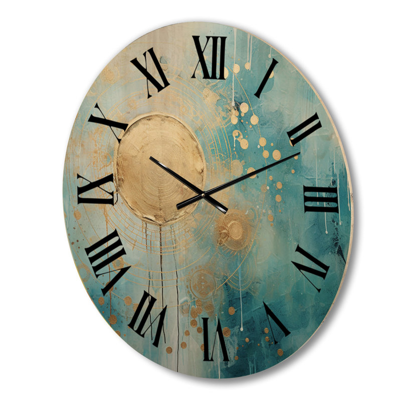 Horloge murale en bois massif Amesha, Grand