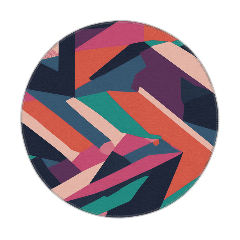 Glo-Wave Indoor And Outdoor Area Rug, Round 5'