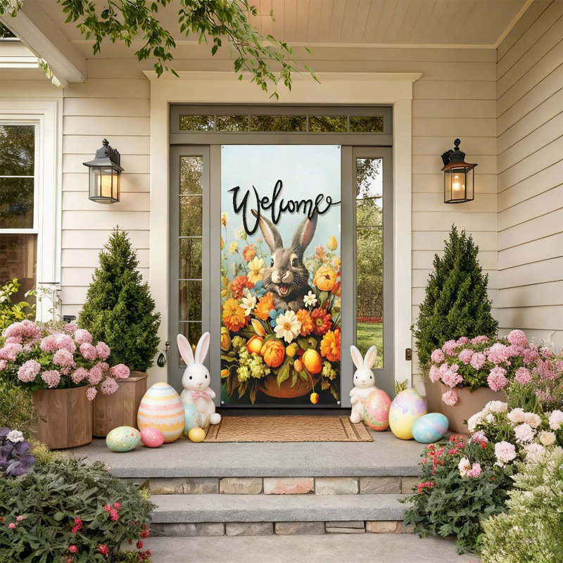 Décoration de fête de rideau porte de Pâques, B