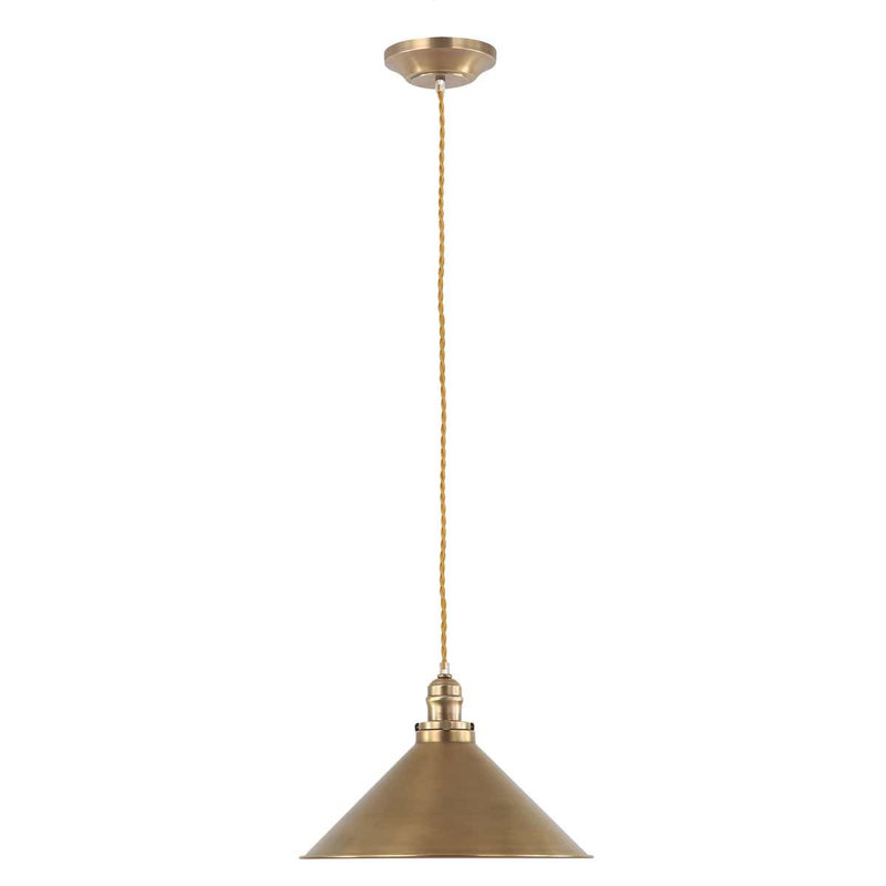 Leanna 1 - Light Cone Pendant, Aged Brass