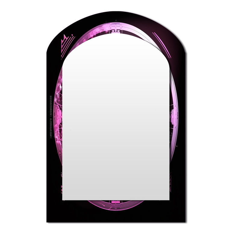 Troisième œil chakra mystique cercle VI - miroir décoratif arche de Christianisme, miroir mural asymétrique traditionnel, art imprimé en métal