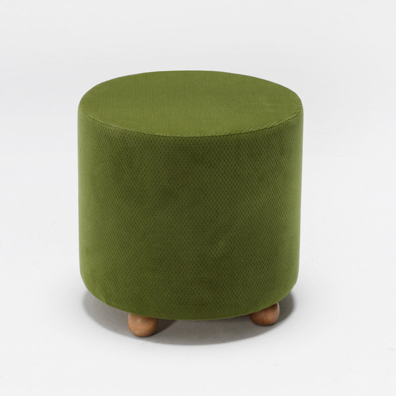 Repose-pieds rond 15,7 po Mitton, Mélange de polyester vert