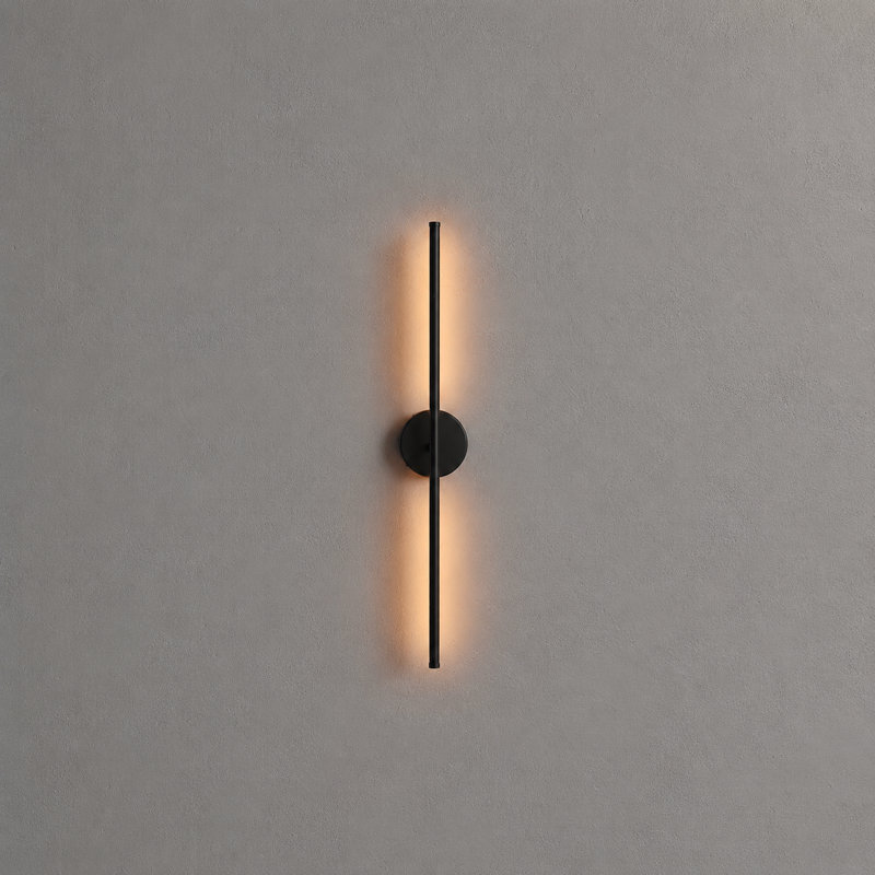 Round Wall Sconce Battery Version, Black