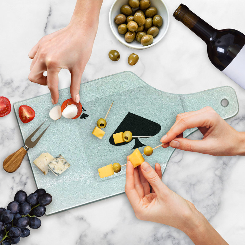 Ace of Spades Charcoal Grey Tempered Glass Cutting Board
