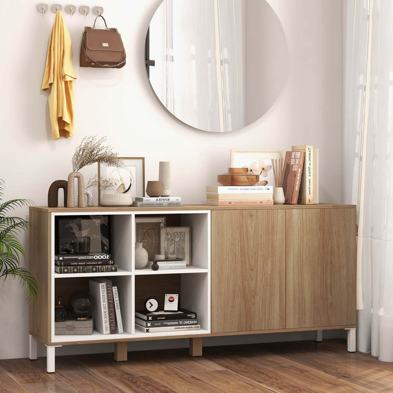 Buffet de 63 po avec 4 compartiments et tablette de rangement Buffet