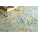 Moderno hand-knotted New Zealand Wool Yellow/Green/Blue Area Rug