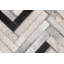 Tapis rectangulaire gris / blanc en cuir de vache à chevrons El Cielo-1607839839