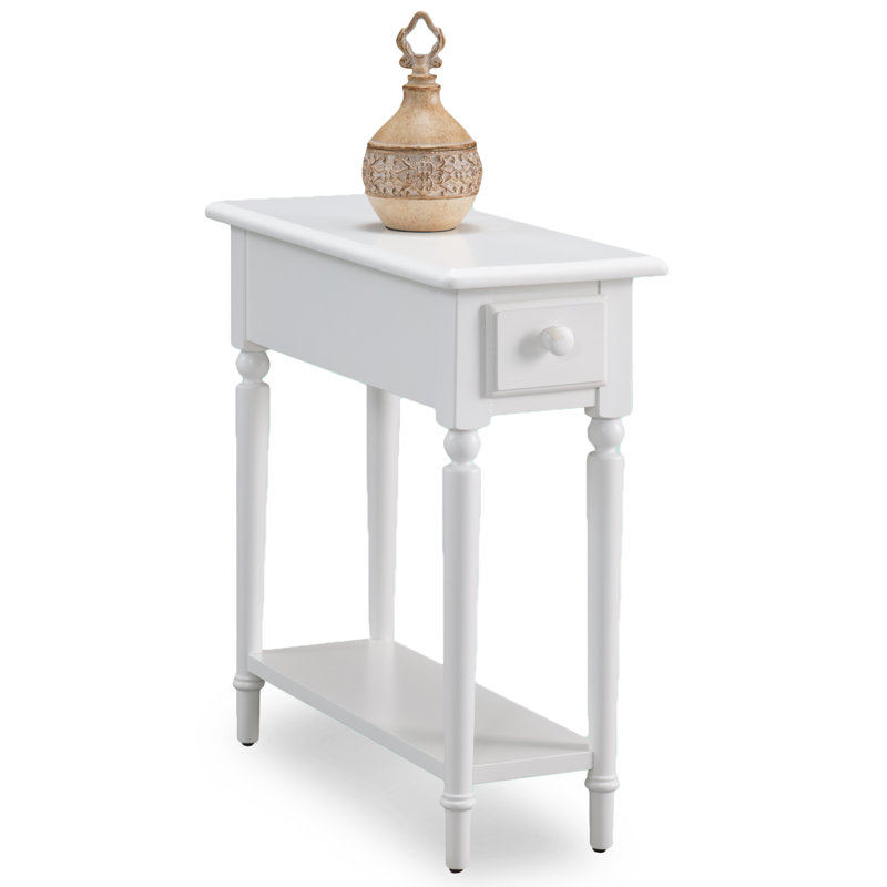 Coastal Solid Wood Narrow Side Table, Orchid White