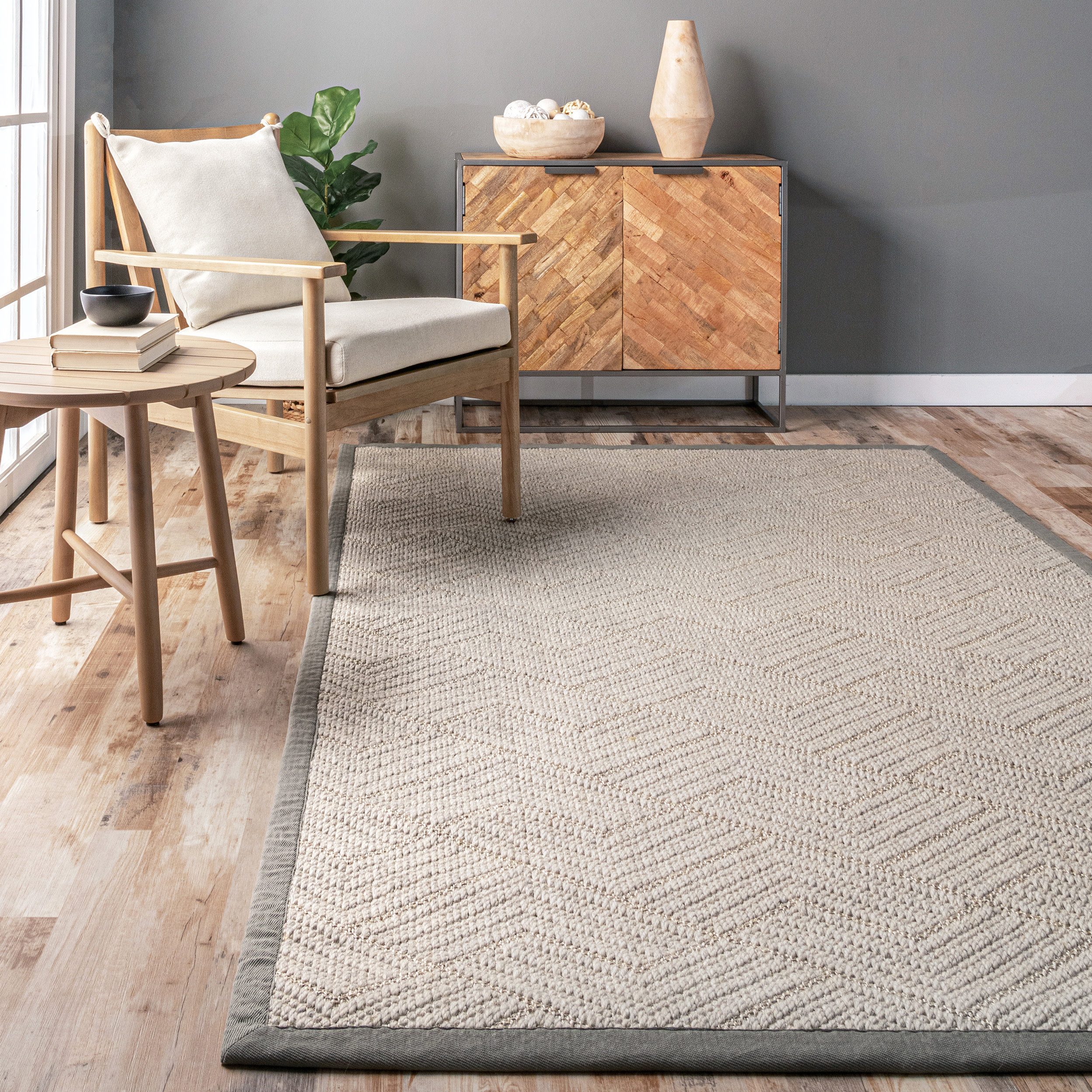 Bayou Breeze Hille Jute/Sisal/Wool Gray Area Rug & Reviews | Wayfair