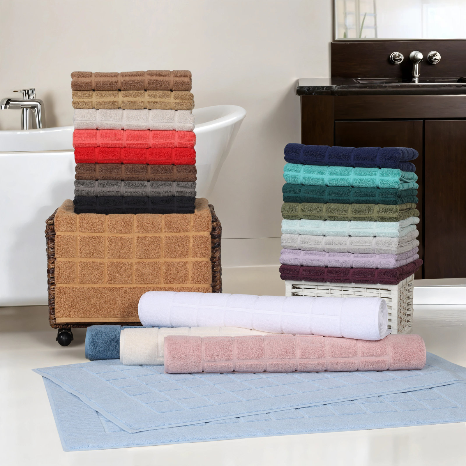 Cotton Bath Mat, Chocolate