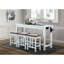 Mobilier de salle à manger à hauteur de comptoir - 3 tabourets à finition blanche et 4 prises pour table et tabourets