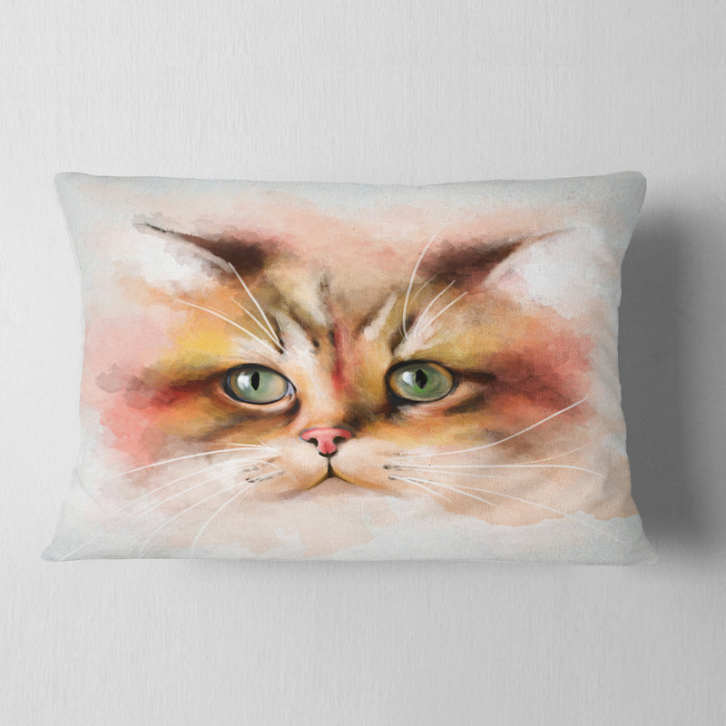 Coussin lombaire en aquarelle pour chat animal