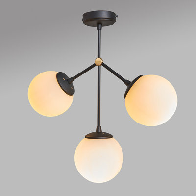 Morecambe Glass Semi Flush Mount