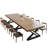 Modern walnut solid wood rectangular dining table-262330110