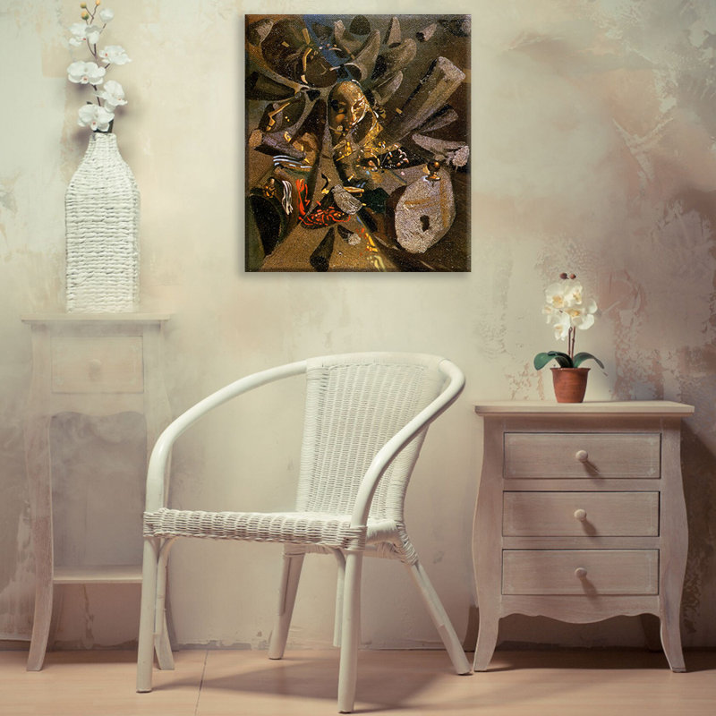 Toile tendue avec toile Vermeer's Lacemaker par Salvador Dali, H 24 po x l 17 po