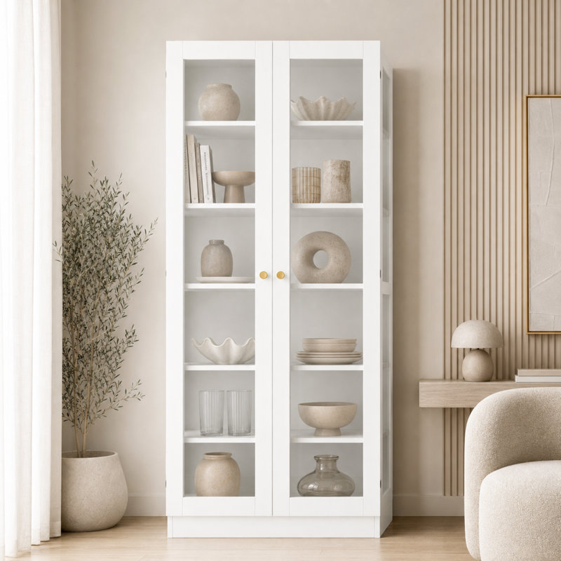 Armoire de rangement en verre H 70,9 po x l 31,5 po