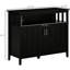 Buffet café avec tablettes intérieures réglables et 2 portes, armoire de cuisine noire pour vestibule ou salon, construction, l 41,75 po x P 17,75 po H 35,5 po
