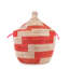 Senegalese Basket: Oversized Basket Overlapping Stripes - Red