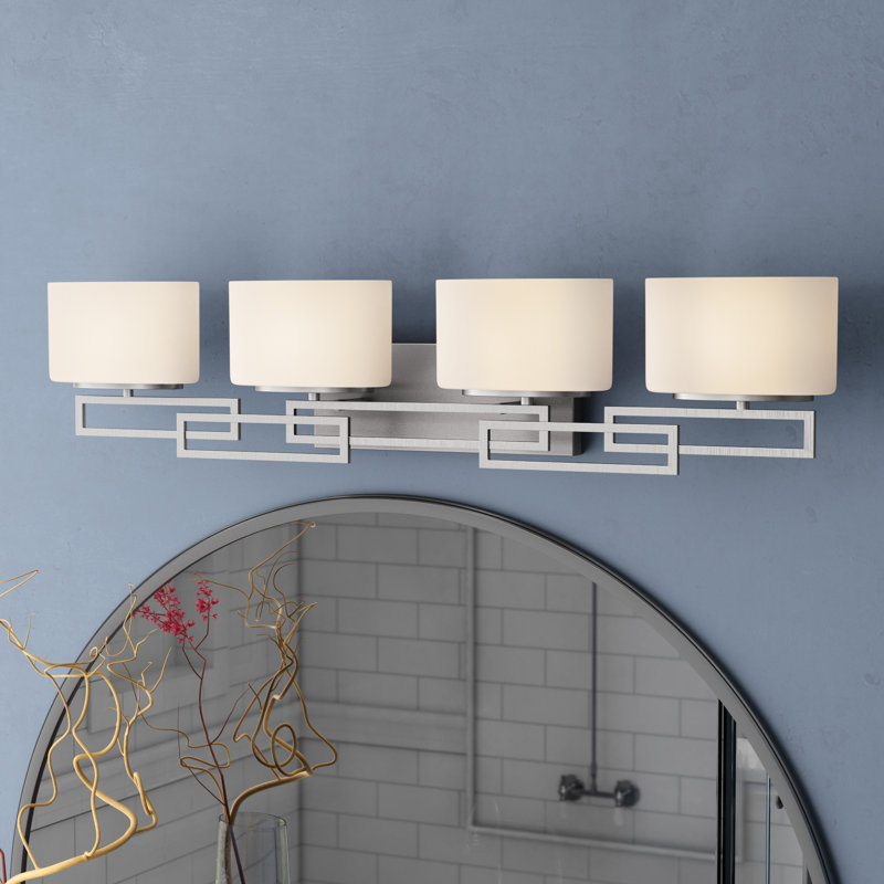 Lanza 4-Light Vanity Light, Antique Nickel, Halogen