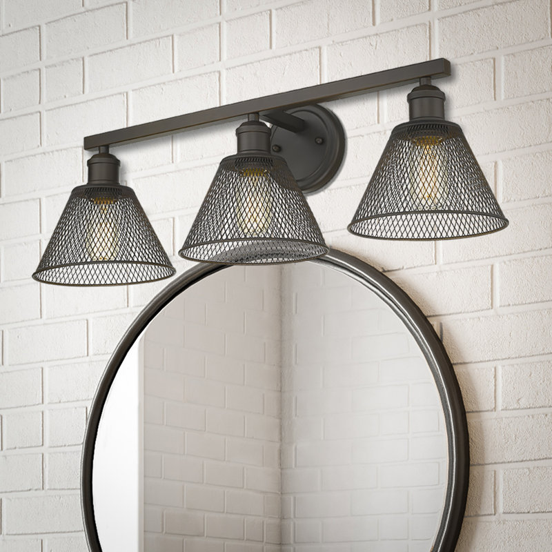 Éclairage de salle de bain à intensité variable 3 lumières Searcy, Bronze huilé