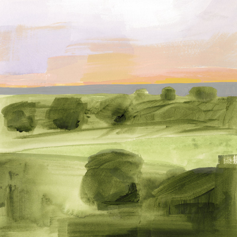Jotted Landscape I by Victoria Borges - Wrapped Canvas Painting, 122cm H x 122cm W