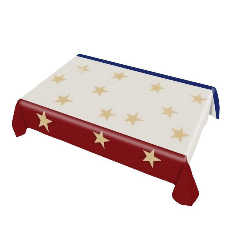 Nappe rouge, blanche, rayée, bleu, étoile, 60 x 120 pouces, pour la maison patriotique