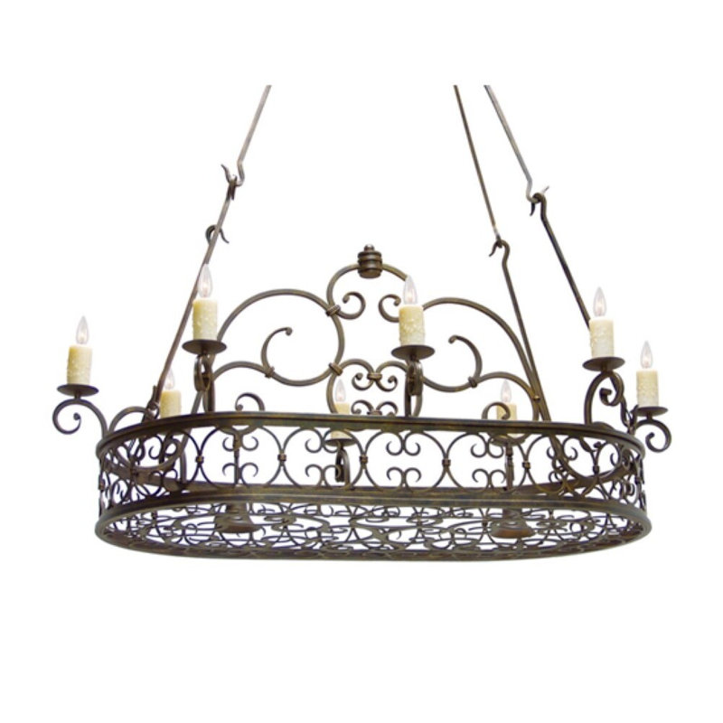 Metal Handcrafted Oval Pot Rack