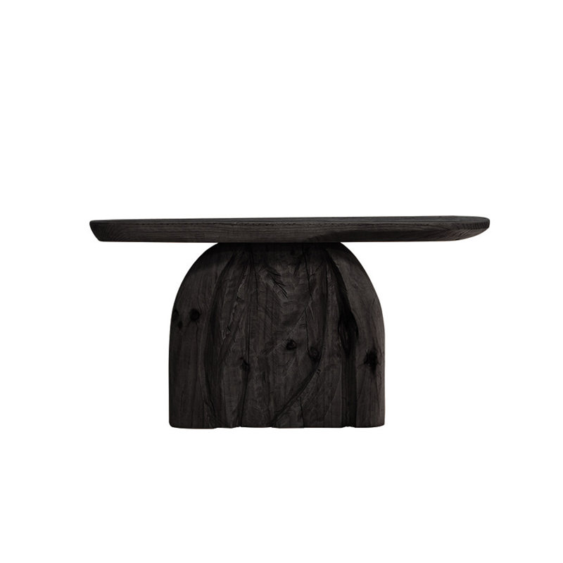 French-style solid wood console table, Black