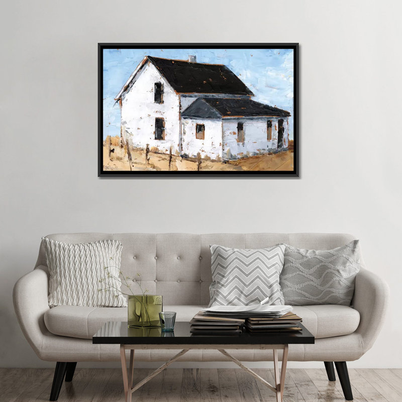 « Abandonné Farmhouse II » par Ethan Harper, reproduction d’art, H 32 po x l 48 po x 1,5 po, Toile avec cadre noir