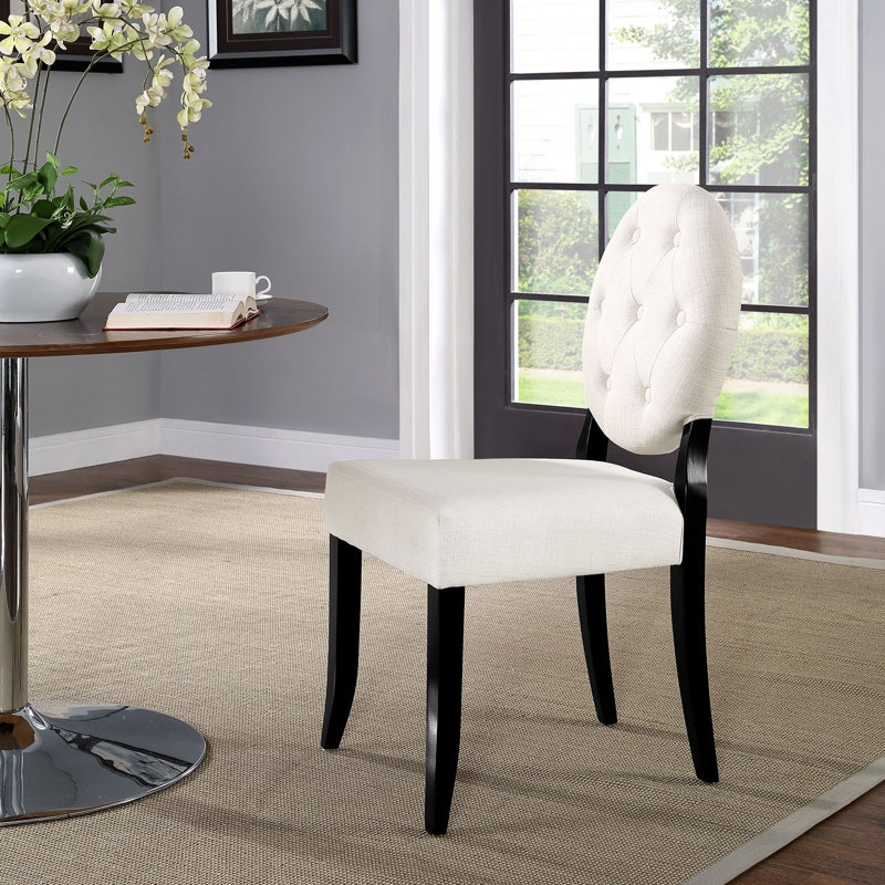 Modway Copper Grove Quince Button-tufted Dining Chair, Beige Polyester Blend