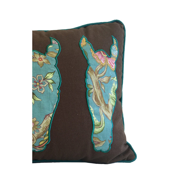 Jazz Three Horse Needlepoint Pillow
