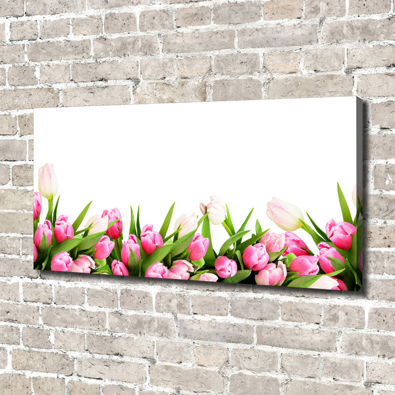 Pink Tulips - Wrapped Canvas Print, Canvas, 70cm H x 140cm W