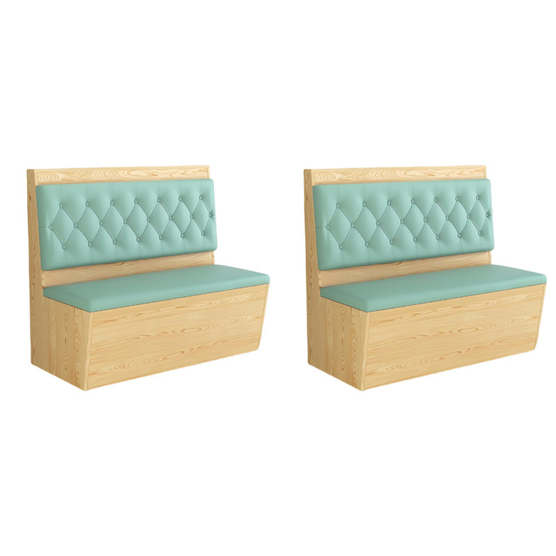 Banc rembourré en similicuir Light Luxury, Cyan clair