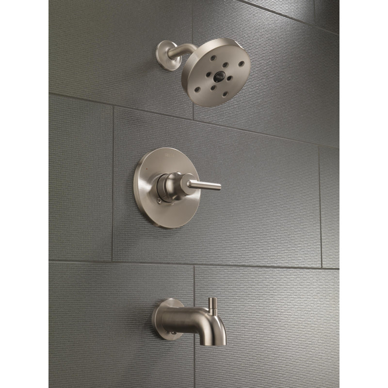 Trinsic 14 Series Single-Function Tub Shower Faucet Set, H2Okinetic Shower Valve Trim Kit, Brilliance Stainless