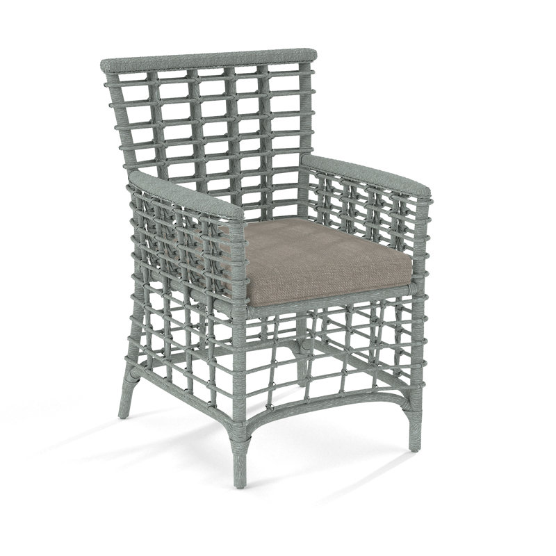 Luca Dining Armchair, Stone Crypton Performance, Flax