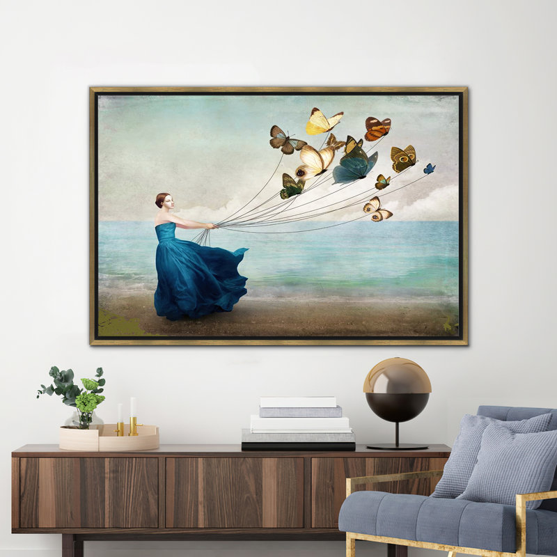 Print on Canvas, Framed Print without Mat, Gold, 40 cm H x 60 cm W