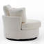Upholstered Teddy Swivel Armchair With Footstool-627896505
